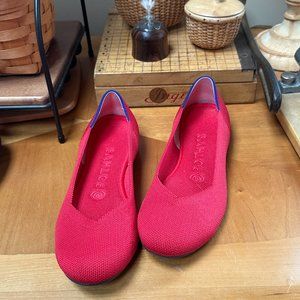Rothy's bright red flat women's size 7.